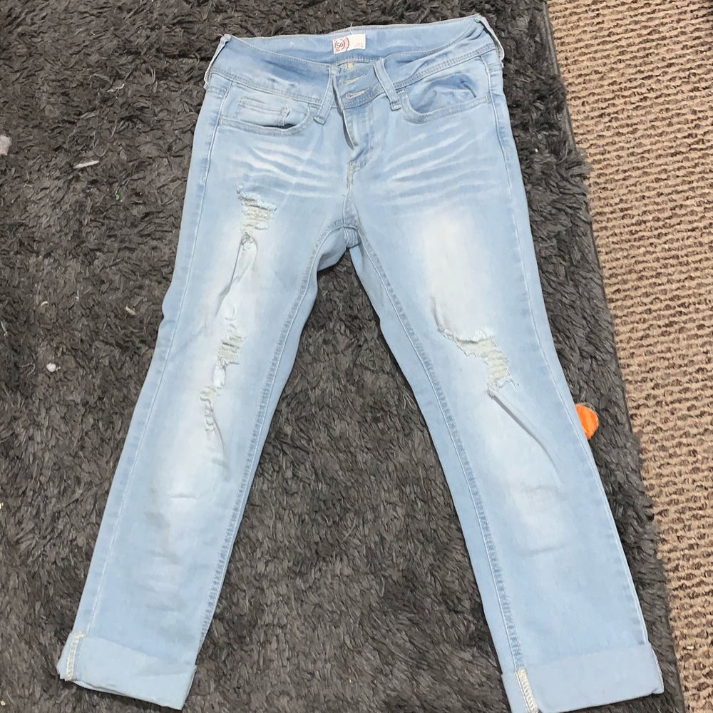 Light wash ripped jeans